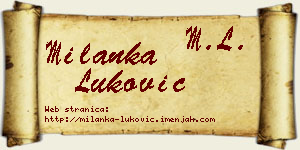 Milanka Luković vizit kartica